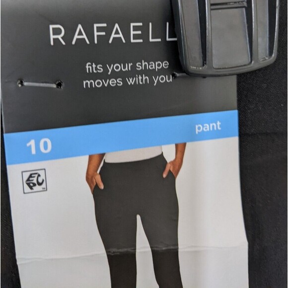 Rafaella Pant Women's Black Pull On Elastic Waist Straight Leg Ankle Size 10 - Picture 10 of 10